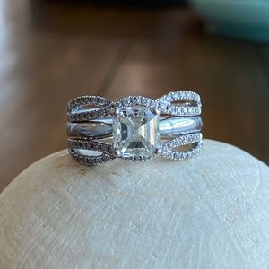 1.75 carat wedding ring set